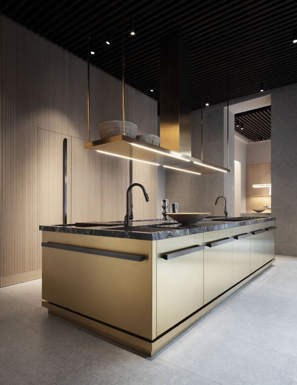 brass stainless steal proxima luxury Arclinea kitchen