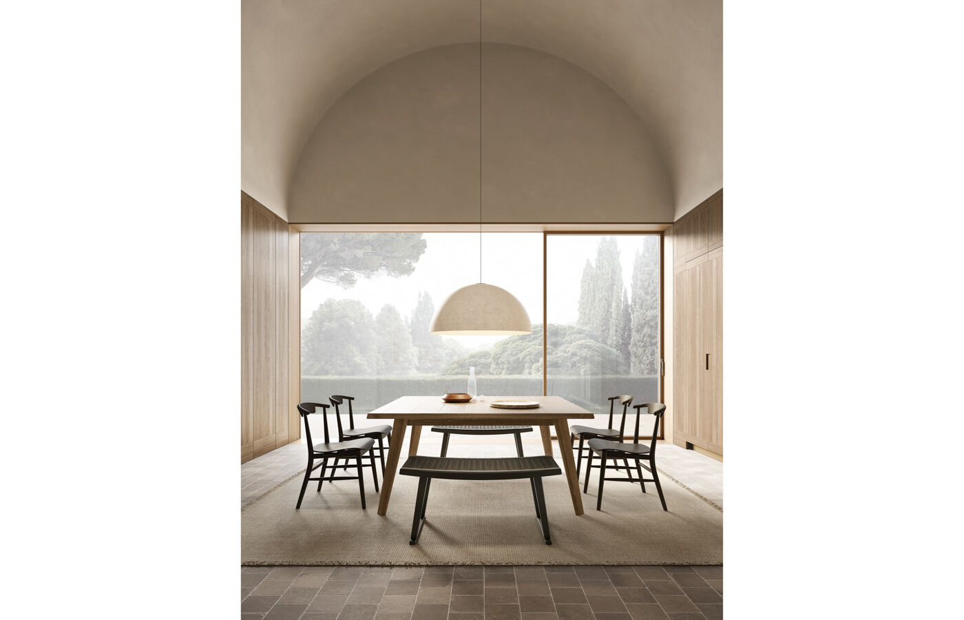 Principia Teca kitchen contemporary design table and dining chairs
