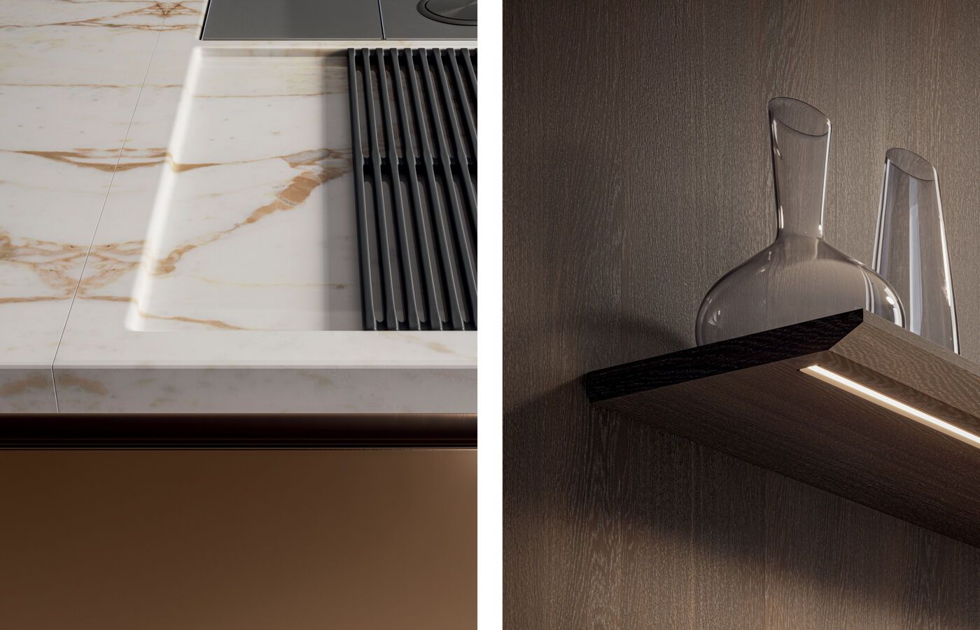 marble kitchen worktop detail