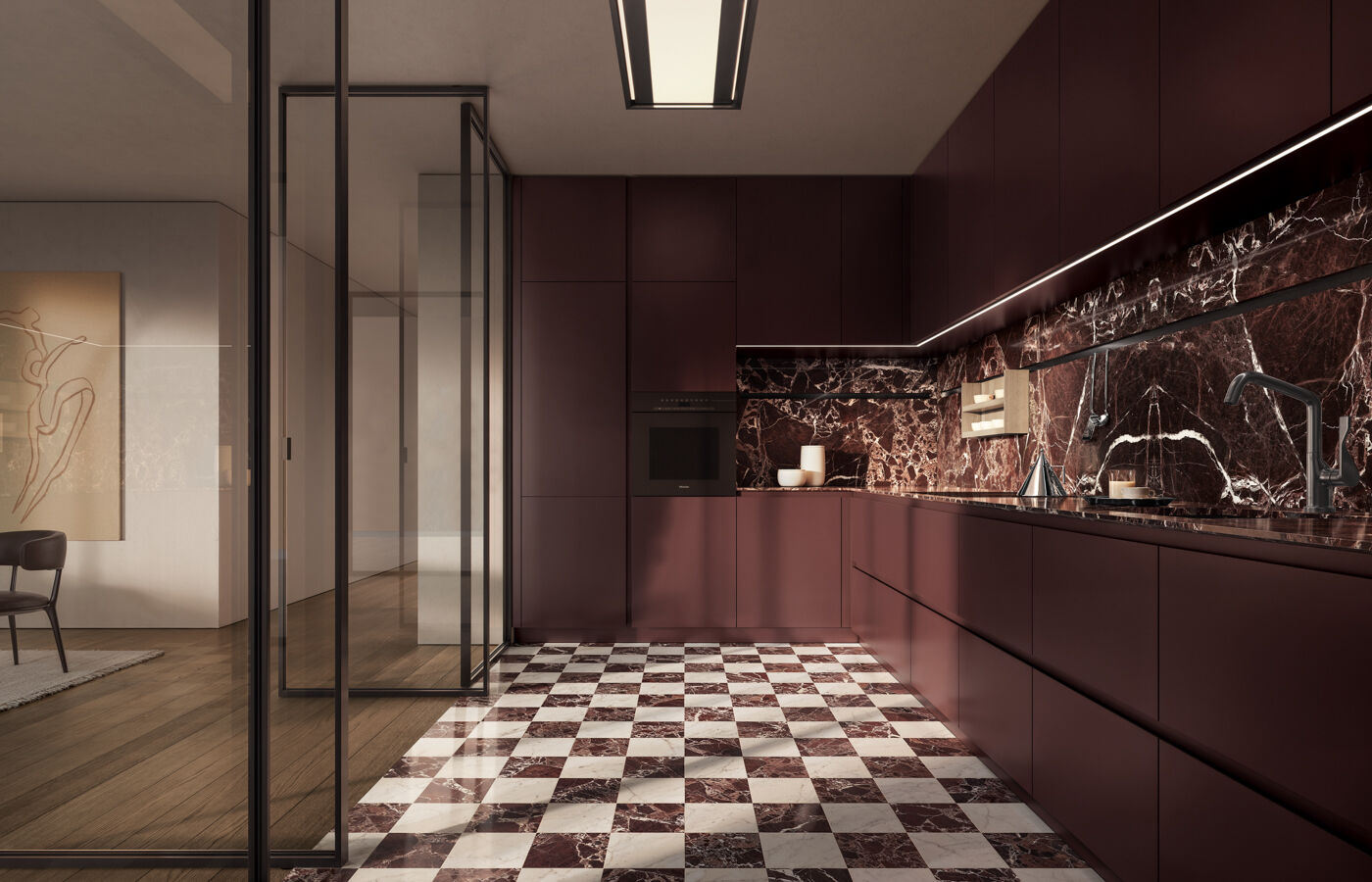 Thea Borgogna frame Collection in a bright apartment