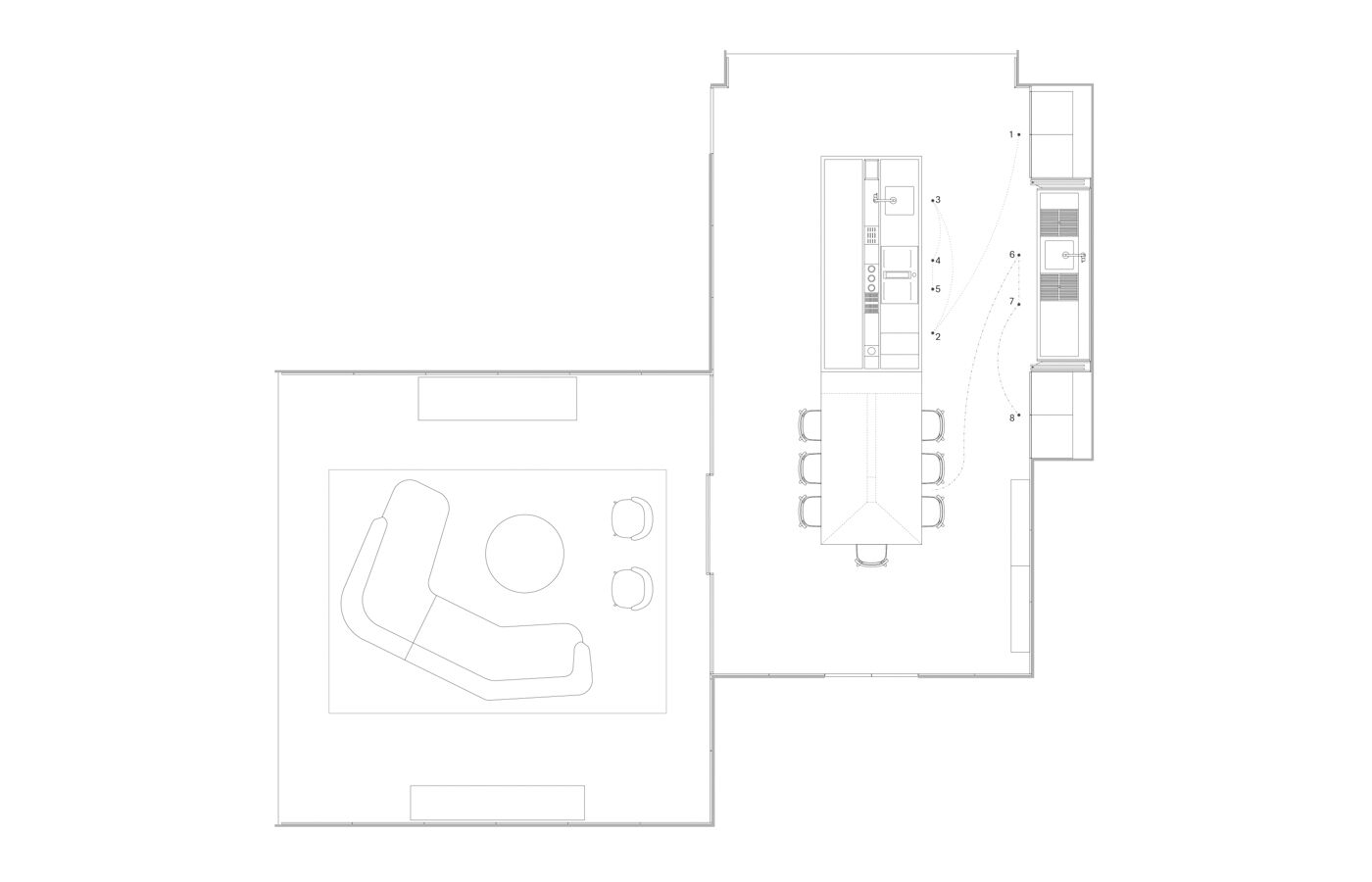 plan view of Convivium Lapis kitchen
