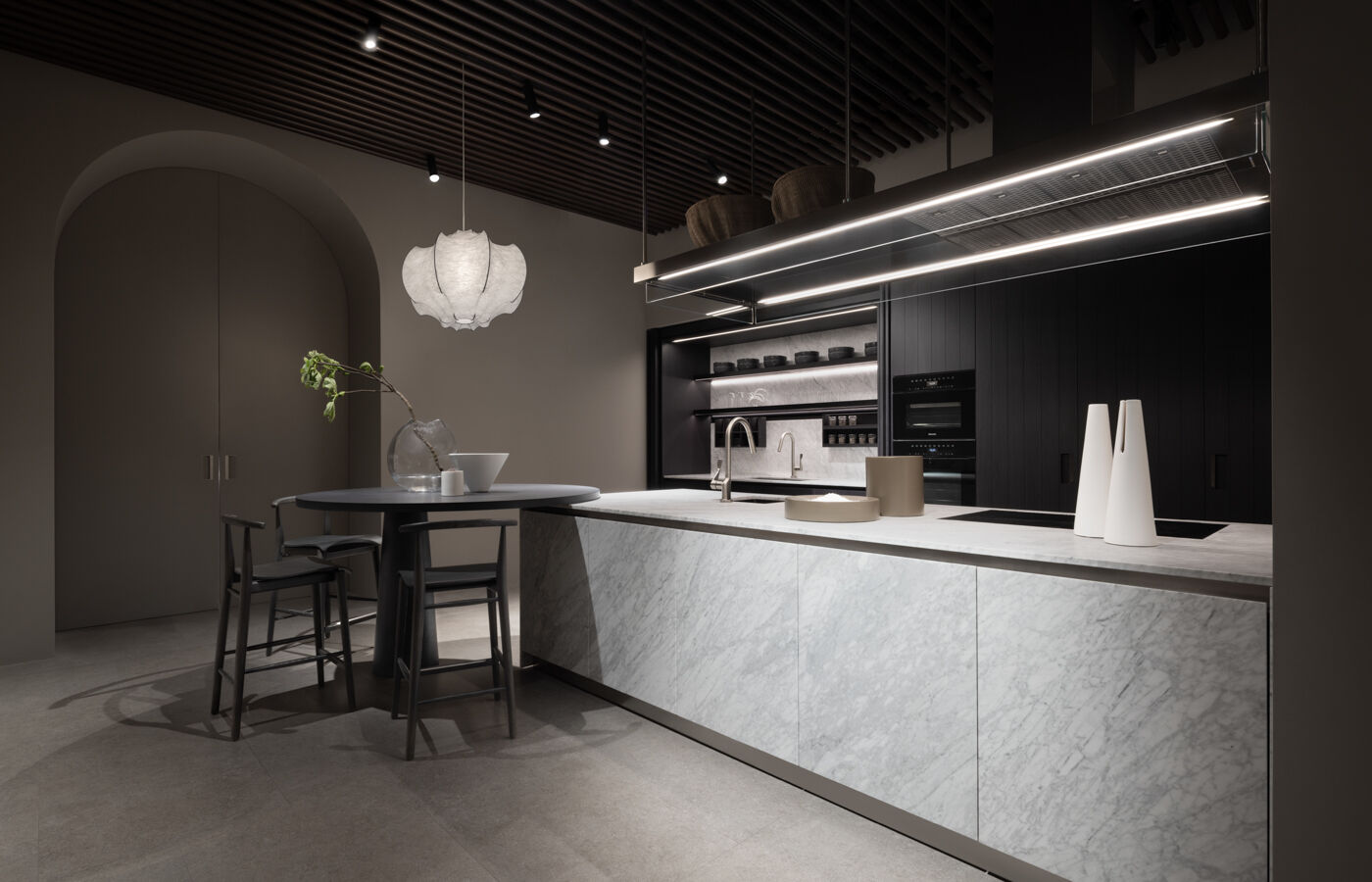 THEA WITH MARBLE DOORS, ORBITA TABLE open all hidden doors in Milano during Milan Design Week 26