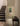 Stair hall leading to Arclinea kitchen and garden extension with oak flooring