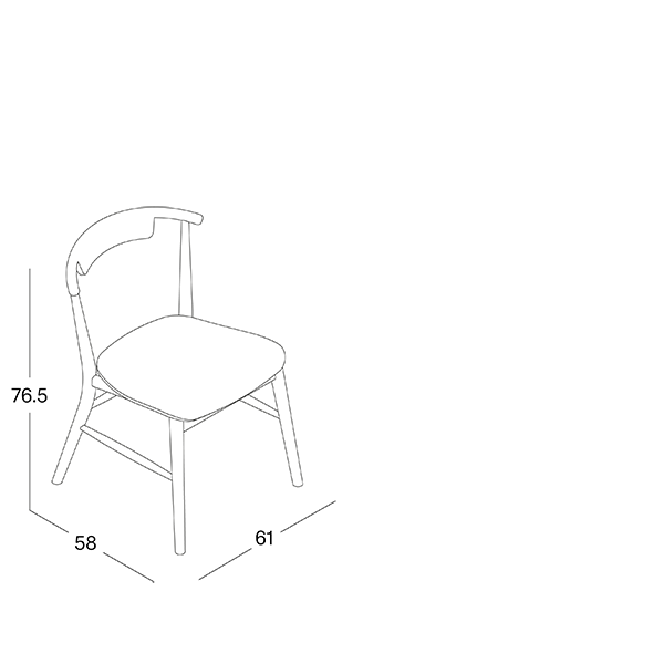 JENS DINING CHAIR technical drawing 