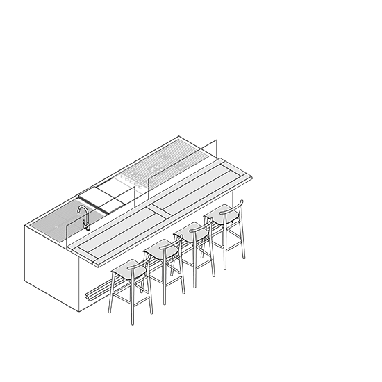 Exclusive elements worktops and tables Era system 11