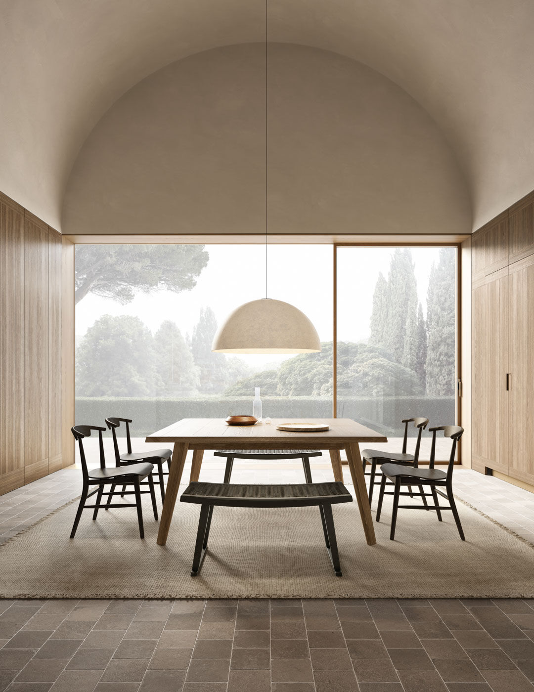 Principia Teca kitchen contemporary design table and dining chairs