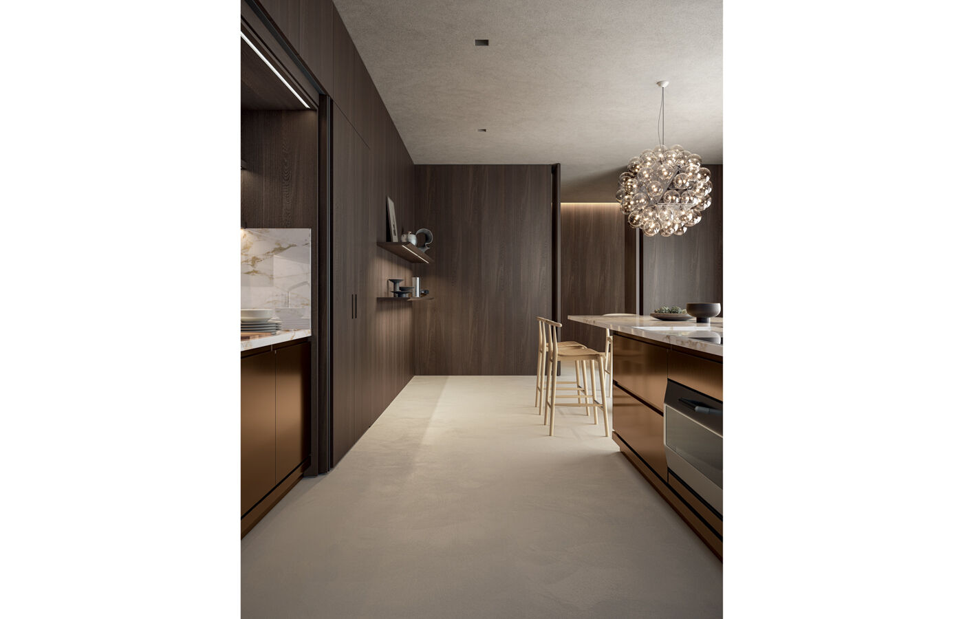 kitchen cabinets with convivium lapis side view