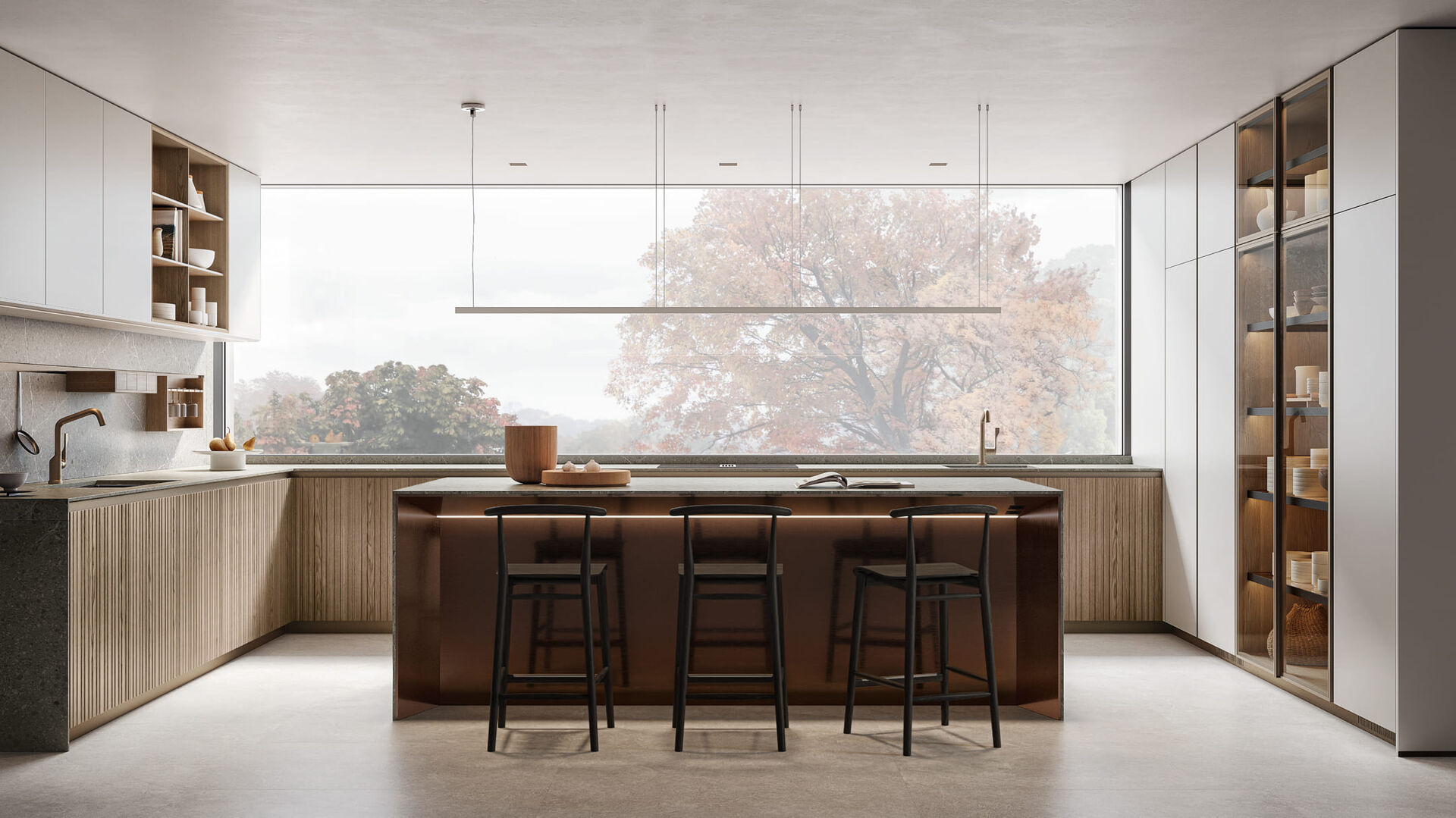 Thea with bench kitchen collection Arclinea