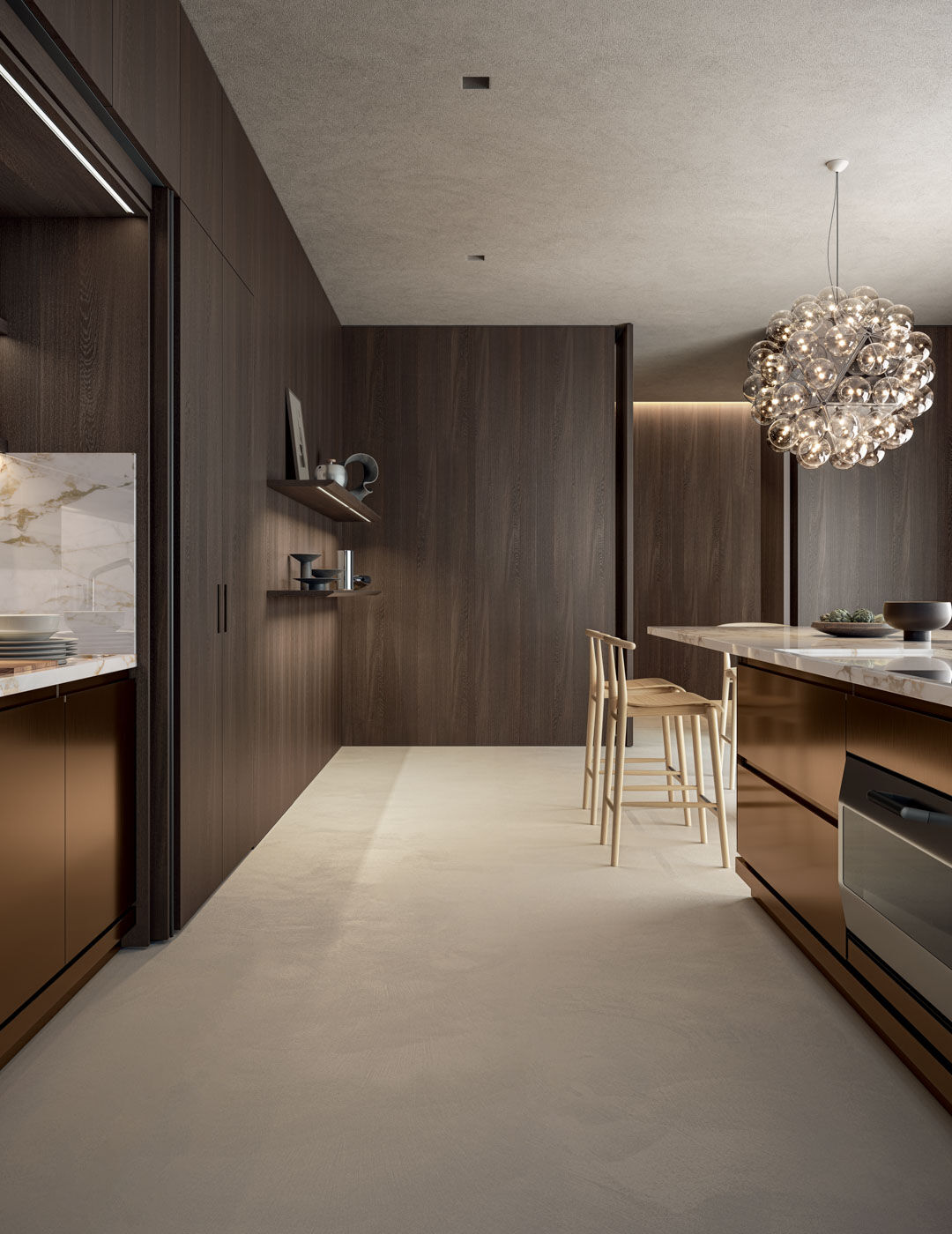 kitchen cabinets with convivium lapis side view