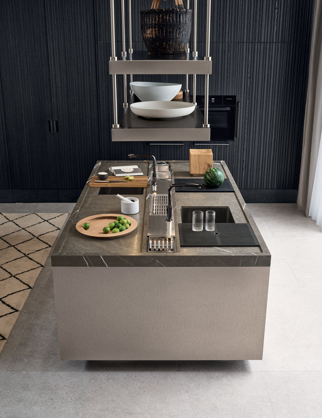 Italia Kitchen work island top view